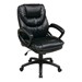 Faux Leather Manager's Chair w/ Padded Arms - Black
