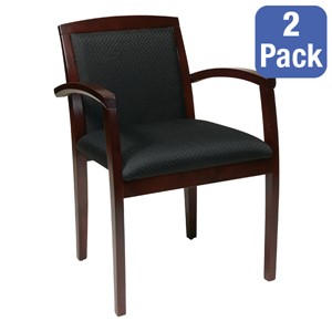 Leg Chair w/ Upholstered Seat - Mahogany Finish (2-pack)