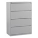 Lateral File Cabinet w/ Four Drawers (36" W) - Light Gray
