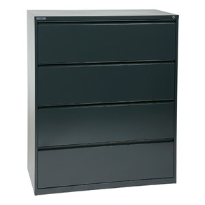 Lateral File Cabinet w/ Four Drawers (42" W) - Charcoal