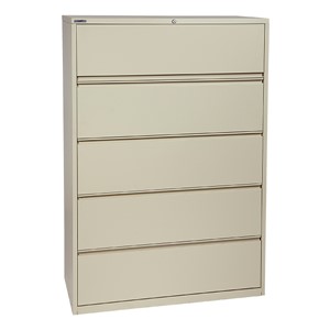 Lateral File Cabinet w/ Five Drawers (42" W) - Putty
