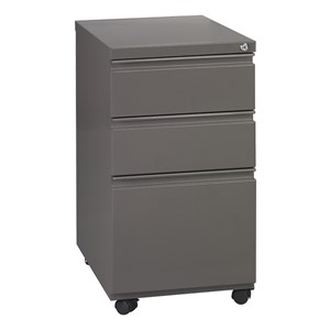 Mobile Pedestal File Cabinet w/ Three Drawers - Medium Tone