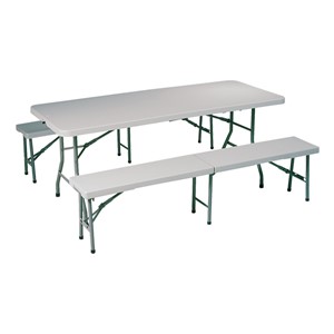 Folding Table & Folding Bench Set