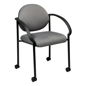 Fabric Stack Chair w/ Arms & Casters
