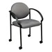 Fabric Stack Chair w/ Arms & Casters