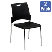 Straight Leg Stack Chair w/ Plastic Seat & Back