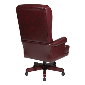 Traditional Vinyl Executive Chair w/ Pillow Top Back - Back view