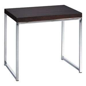 Chrome EndTable w/ Espresso Finish