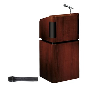Mahogany Veneer Contemporary Lectern w/ Wireless Mic