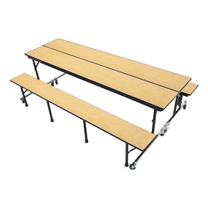 34M Series Mobile Convertible Bench Table - Full Sized Cafeteria Table