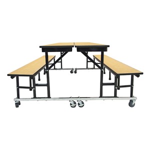 34M Series Mobile Convertible Bench Table - Full Sized Cafeteria Table