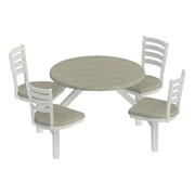 Four-Person Surface-Mount Outdoor Cluster Seating w/ Attached Table