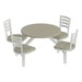 Four-Person Surface-Mount Outdoor Cluster Seating w/ Attached Table
