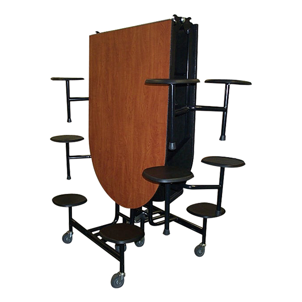 59T Series Elongated Stool Cafeteria Table - storage