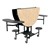 59T Series Round Combo-Seat Cafeteria Table - storage