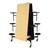 59TV Series Mobile Folding Stool Cafeteria Table - w/ black stools, shown folded