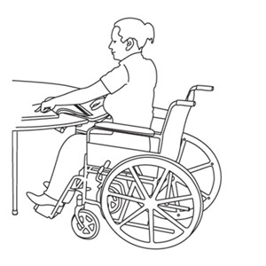 59T Series Elongated Wheelchair Accessible Cafeteria Table - wheelchair access