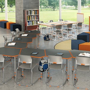 A&D Sapphire Adjustable-Height Student Desk - Group Configuration