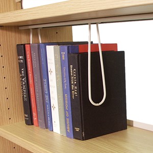 Wire Book Support Accessory - Installed under Wood Shelves
