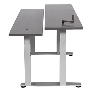 Adjustable-Height Bi-Level Computer Workstation – Hand Crank Adjustment