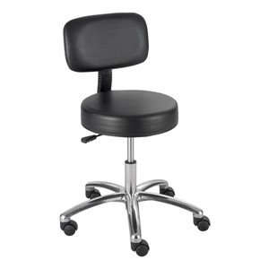 Lab Stool – Pneumatic Height Adjustment w/ Backrest (17" - 22" H)