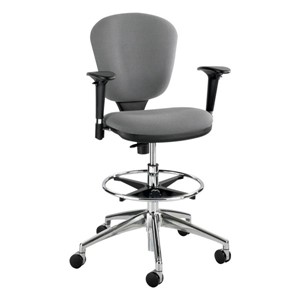 Metro Drafting Tilt Stool - Gray - Shown w/ optional arms