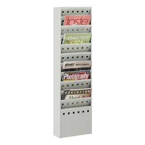 Steel Magazine Rack<br>Shown in gray w/ 11 vertical openings