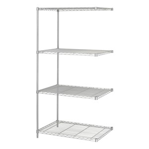 Industrial Wire Shelving Adder Unit - Shown in Gray