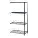 Industrial Wire Shelving Adder Unit - Shown in Black