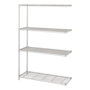 Industrial Wire Shelving Adder Unit - Shown in Gray