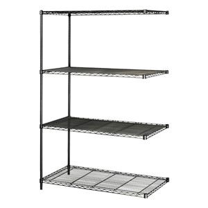 Industrial Wire Shelving Adder Unit - Shown in Black