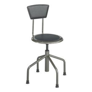 Diesel Series Industrial Stool w/ Backrest – Adjustable Height (16" - 22" H)