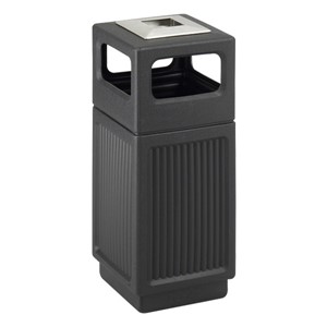 Recessed Panel Outdoor Trash Can - Ash Urn/Side Openings