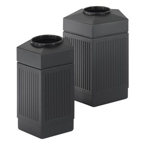 Five-Sided Panel Indoor/Outdoor Trash Can w/ Lid