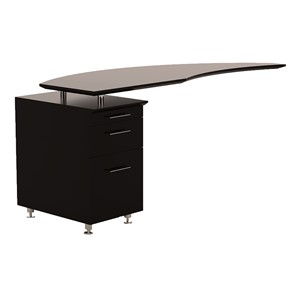 Medina™ Left Curved Desk Return w/ Pencil/Box/File Pedestal