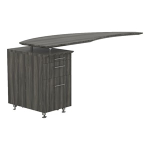 Medina™ Left Curved Desk Return w/ Pencil/Box/File Pedestal