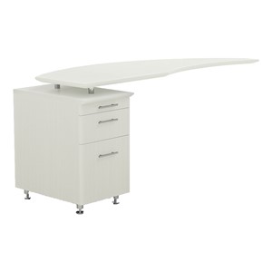 Medina™ Left Curved Desk Return w/ Pencil/Box/File Pedestal