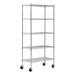 Mobile Chrome Wire Shelving (36" W x 18" D x 72" H)