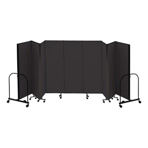 4' H Freestanding Portable Partition - Nine Panels (16' 9" L)