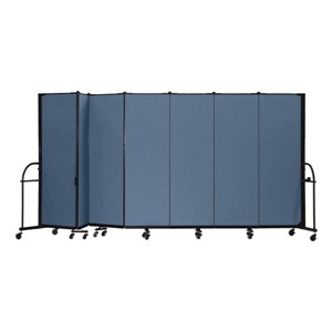 6' H Heavy-Duty Freestanding Portable Partition - Seven Panels (13' 1" L)