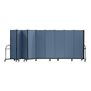 6' H Heavy-Duty Freestanding Portable Partition - Nine Panels (16' 9" L)