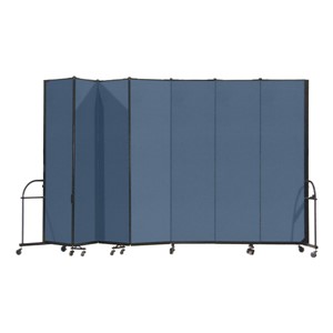 7' 4" H Heavy-Duty Freestanding Portable Partition - Seven Panels (13' 1" L)