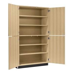 Tall Storage Cabinet w/ Four Wood Doors (26" W x 22" D x 84" H) - Open view