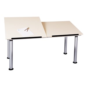 Adjustable-Height Split-Top Drafting Table