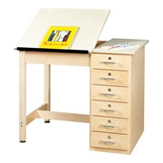 Split-Top Drafting Table w/ Drawer Base