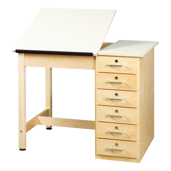 Split-Top Art & Drafting Table w/ Drawer Box
