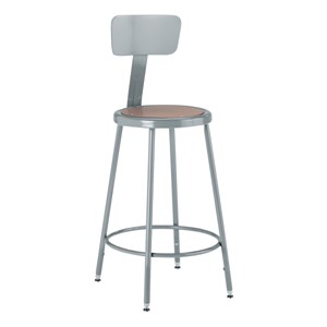 Metal Stool w/ Backrest
