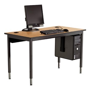 1500 Series Computer Table – Fixed-Height Leg (24" W x 48" L)<br>Shown w/ optional CPU holder