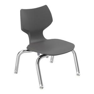 Flavors Preschool Chair w/ Felt Glides & Chrome Frame (10" H) - Charcoal