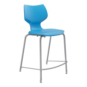 Flavors Fixed-Height Stool w/ Felt Glides and Platinum Frame (24" H)